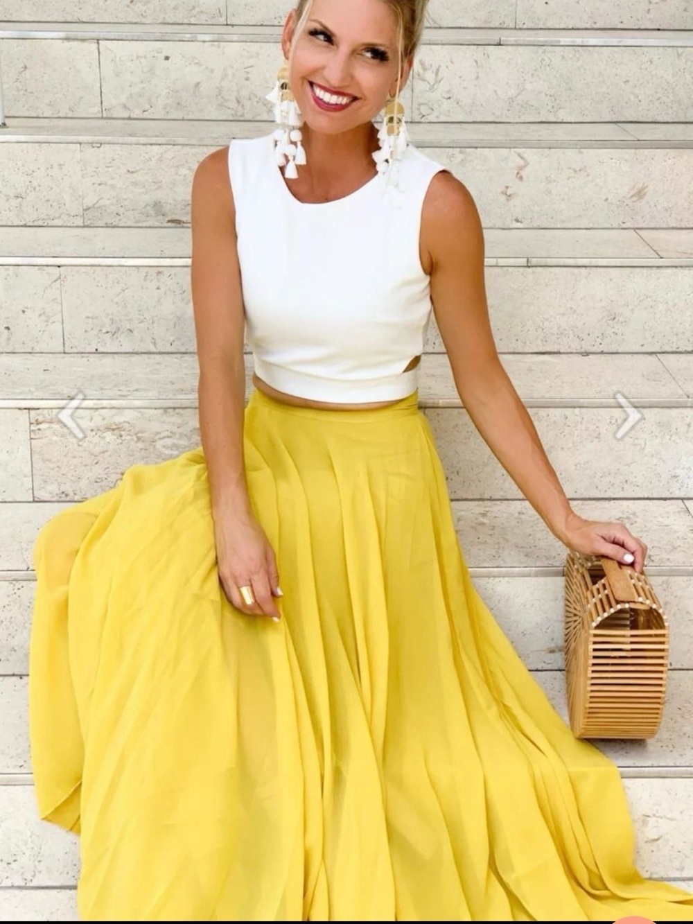 Chicwish Yellow Maxi Skirt